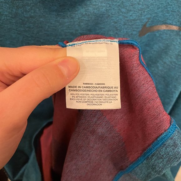 Men's Nike Pro Training Heather Teal Dri-Fit Long Sleeve - Picture 5 of 6